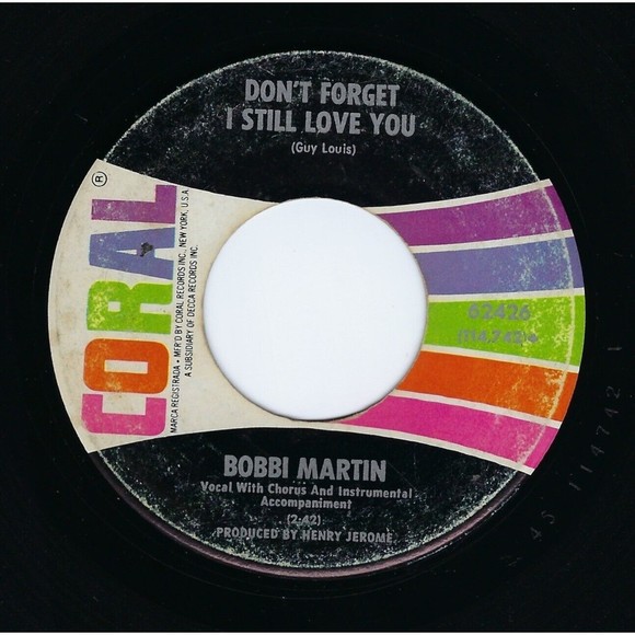 Bobbi Martin 45 On The Outside/Don't Forget I Still Love You on Coral VG Country - Picture 2 of 2